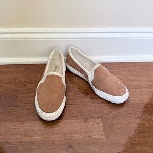 Keds Tan Sherpa Suede Slip-On Sneakers